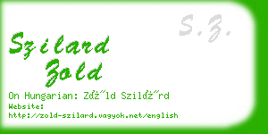 szilard zold business card